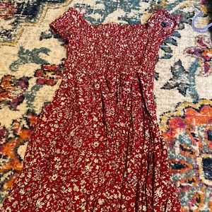 Red floral dress